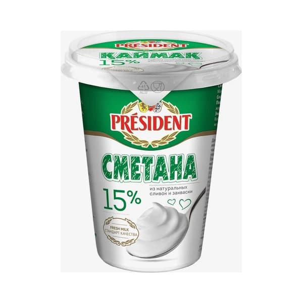 Сметана 15% нежирная